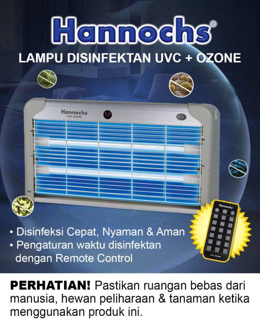 Lampu Desinfektan UVC + Ozone 20 &amp; 30 Watt Hannochs