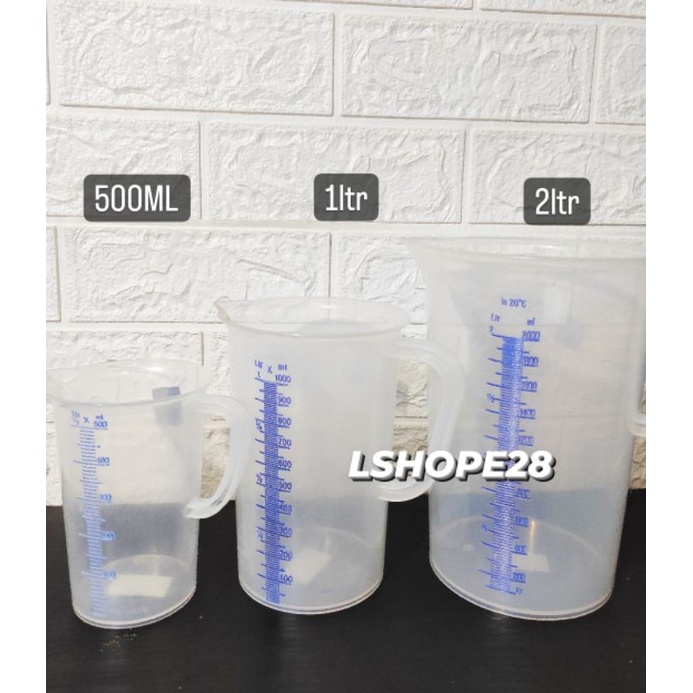 Gelas ukur 500ml / 500 ml / 1000 ml / 1 liter / 2 liter / 2000 ml.Gelas takar / ukur plastik green l