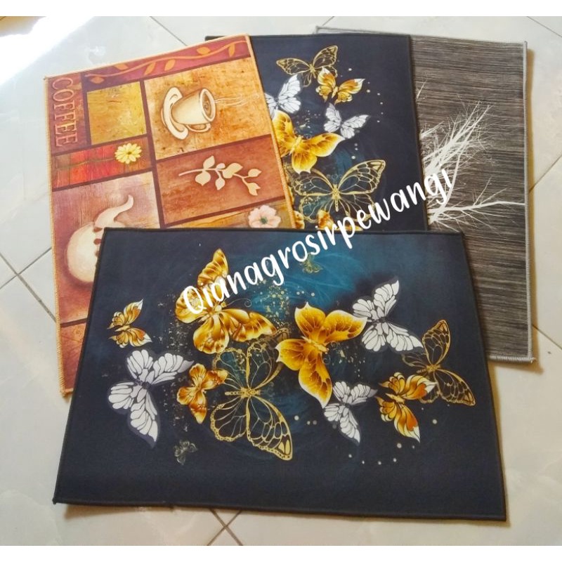 KESET MINIMALIS 40X60 ANTI SELIP/KESET KARPET MOTIF BUNGA/KESET KAMAR MANDI