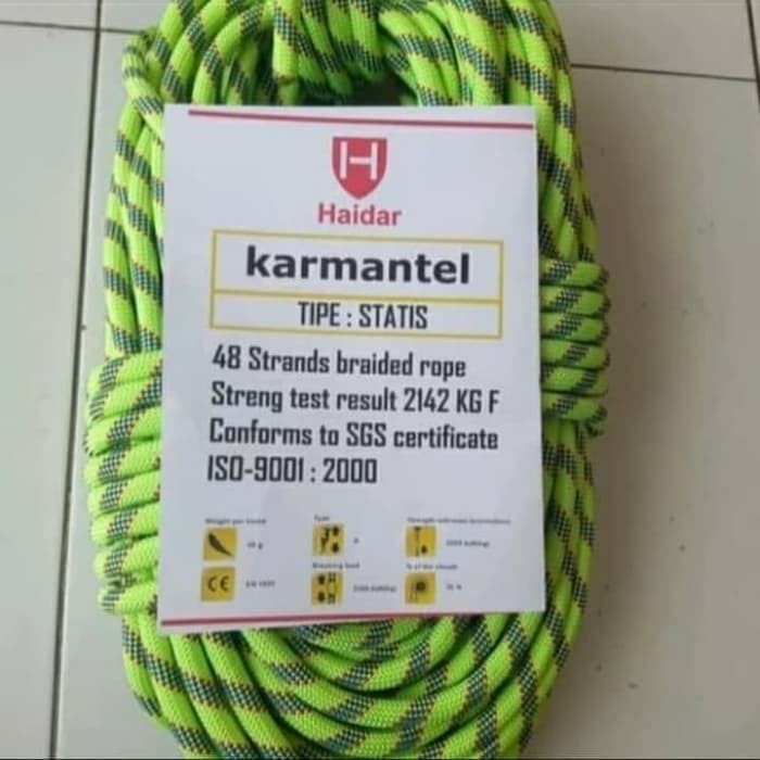 

TALI KARMANTEL STATIC ROPES merk TITAN DIAMETER 10,5mm X 50meter Eceran per 1 Meter