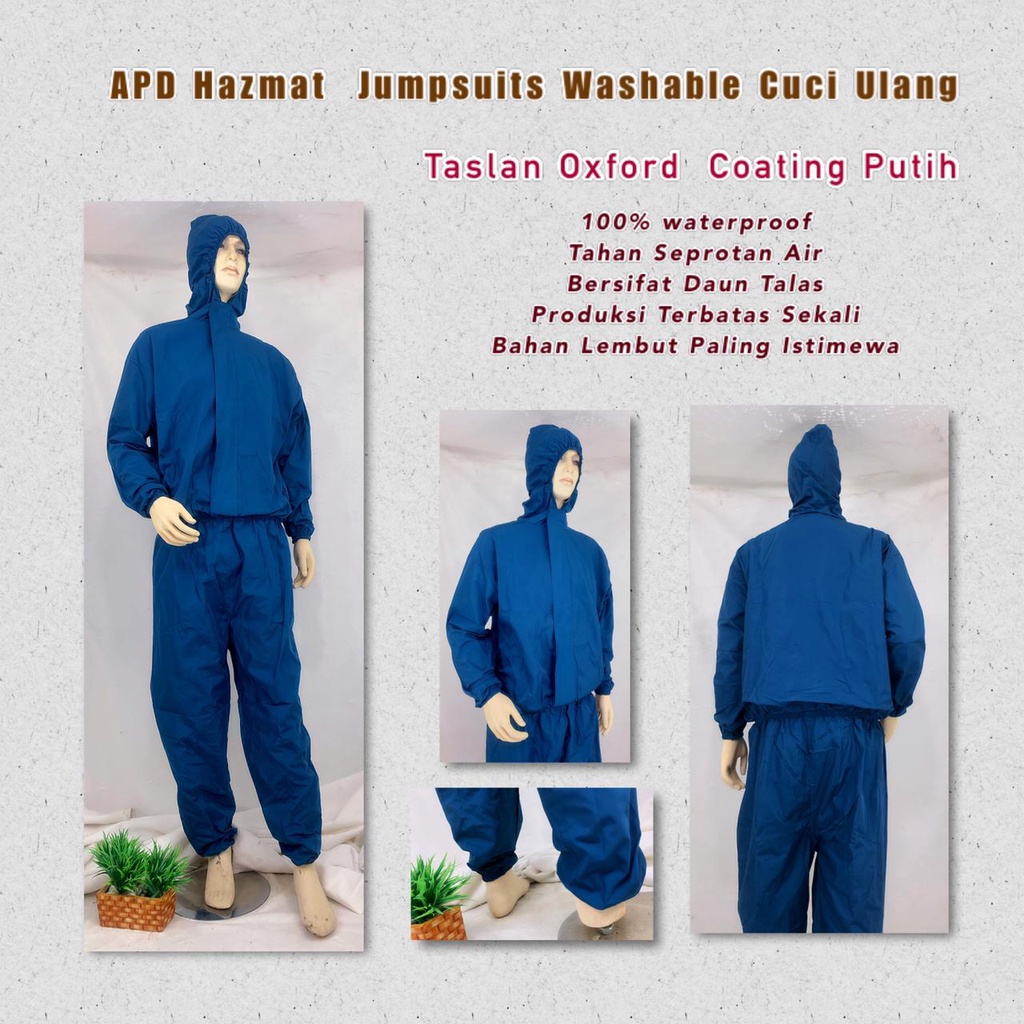 APD Termurah Diskon Cuci Gudang Produsen APD Jumpsuits Hazmat Waterproof Cuci Ulang Taslan Oxford