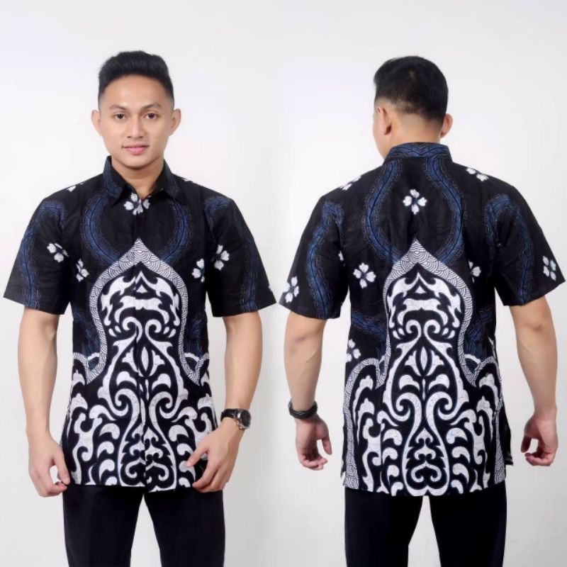 BAJU BATIK PRIA LENGAN PENDEK (BISA COD)