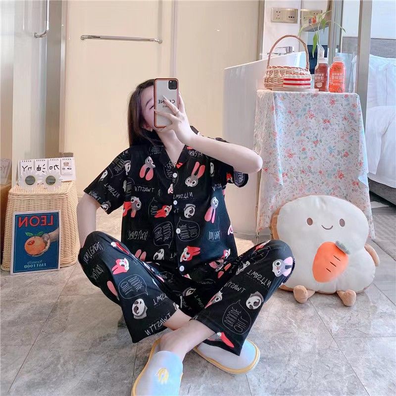 Baju tidur wanita / Piyama Cp baju tidur wanita krah pendek import kotak freesize-Cp.k ZOOTOPIA