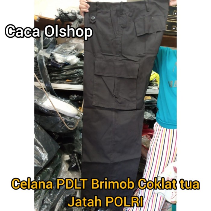 CELANA PDL BRIMOB JATAH POLRI COKLAT GELAP PDLT RIPSTOK - 35