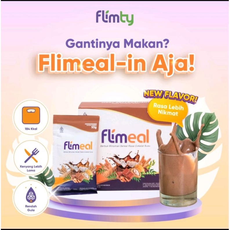 Flimeal serbuk minuman sereal rasa coklat &amp; coklat susu