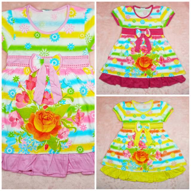 Ss#1008 Dress Anak Perempuan Size 1-2tahun / Pakaian Anak Cewek / Baju Anak Lucu / Dress Keren