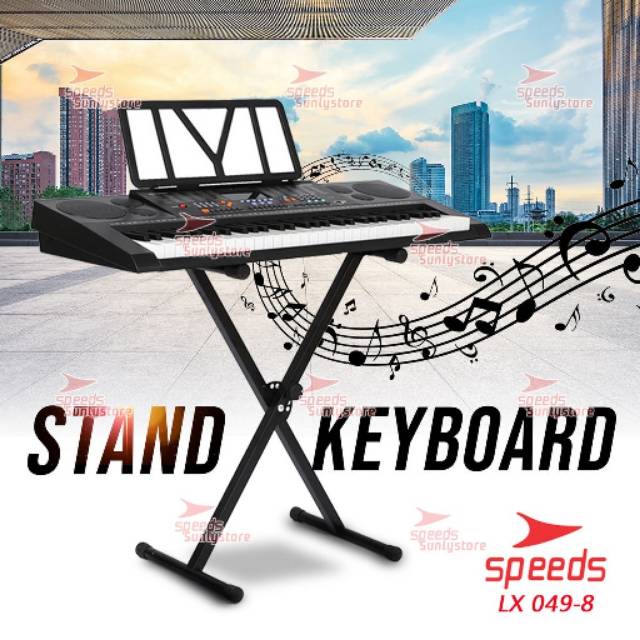 SPEEDS Alat Musik Stand Keyboard Double Untuk Semua Piano Anak Anak Lipat Portable 049-8