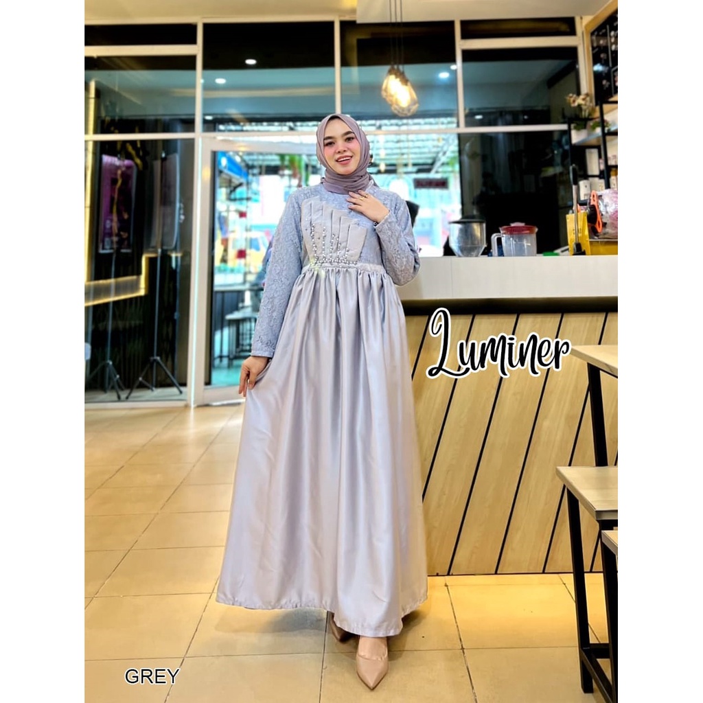 GAMIS PESTA MUSLIMAH DETAIL KIPAS LUMINER