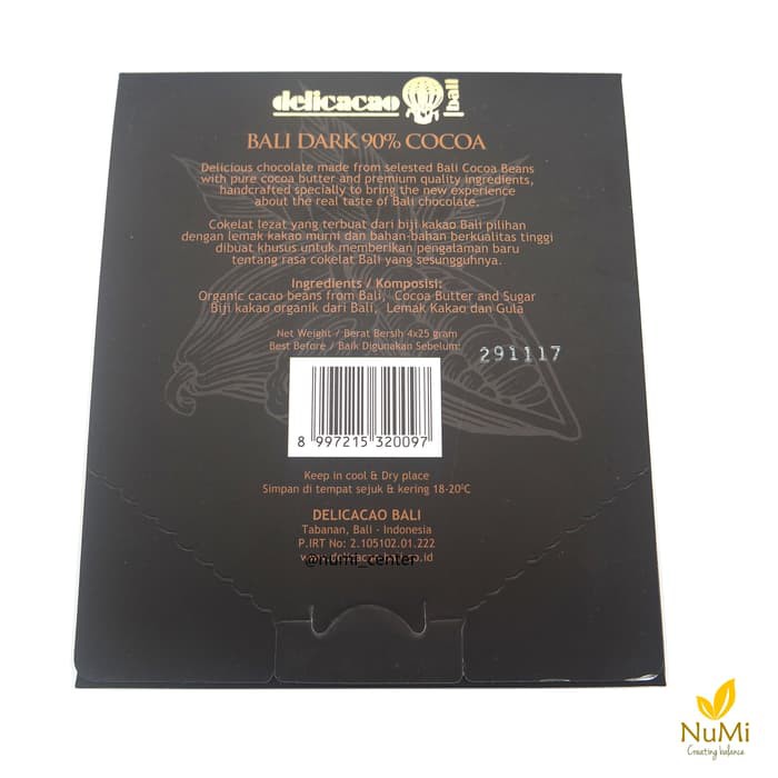 

DELICACAO 90% CHOCOLATE DARK 100G | 90% COKELAT GELAP