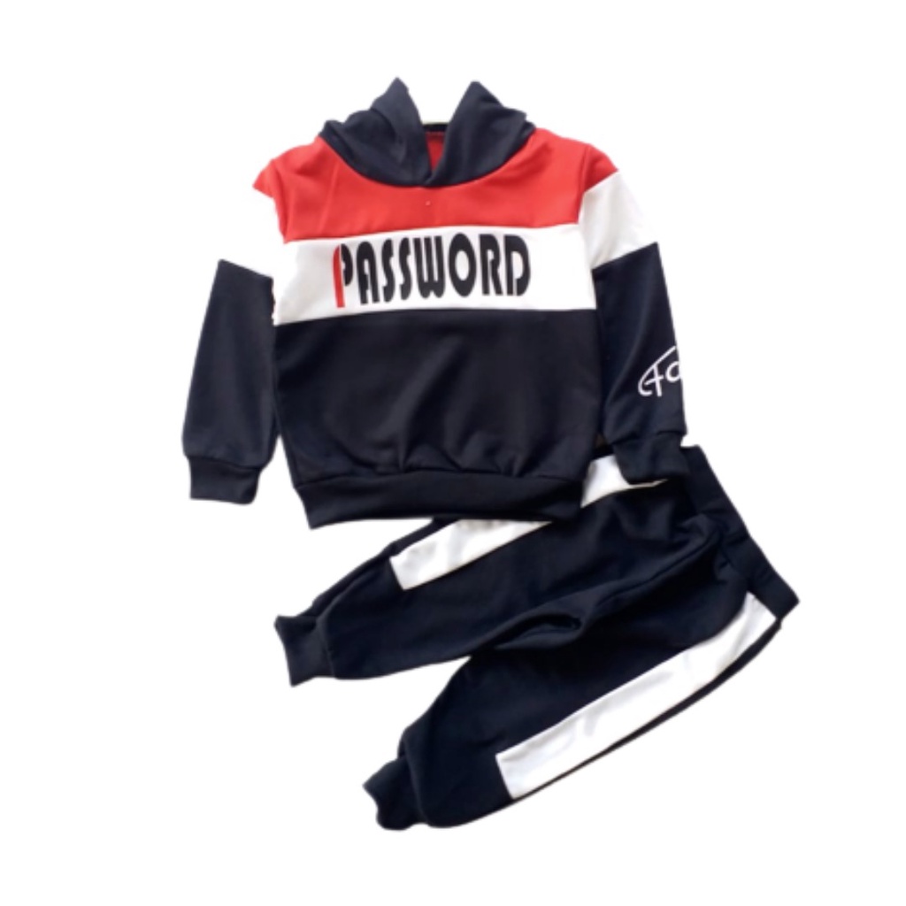 HappyOliver PASSWORD MDSBOY Hoodie Setelan Sweater 1 - 7 Tahun Baju Anak BerKualitas