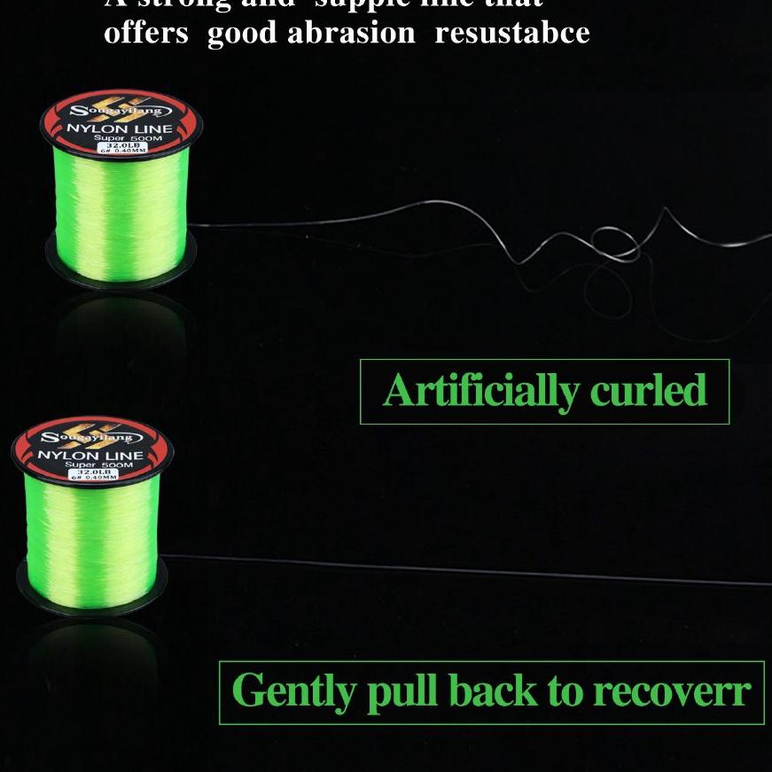 ゲ 500M Senar Pancing 3 Colors Senar Pancing 11-36.3Lb 500 Meters Nylon Fishing Line senar pancing ku