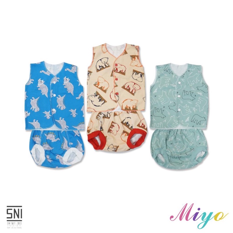 1pc Stelan baju KUTUNG MIYO Bayi Celana Pop Newborn 3-6m - Setelan Kutung Bayi