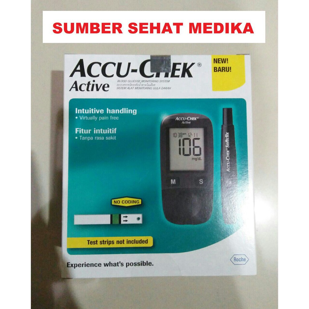 ALAT ACCU-CHECK ACTIVE ORIGINAL / ALAT CEK GULA DARAH ACCU CHECK ACTIVE / ACCU-CHECK / ACCU CHECK Alat Tes Cek Gula Darah Accu-Chek Accu Check Accucheck Active / Cek Gula Darah