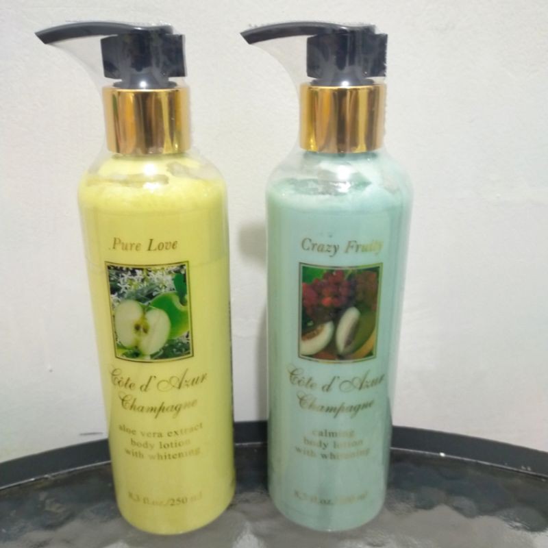 body lotion with whitening cote d'azur champagne