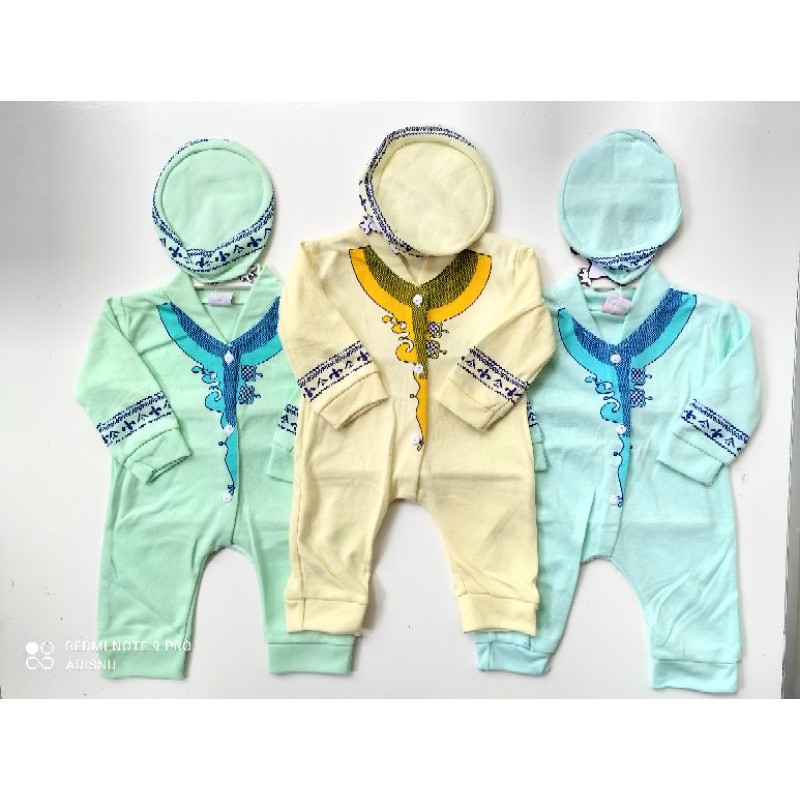 Romper Koko + Peci Bayi Baru Lahir Newborn SNI