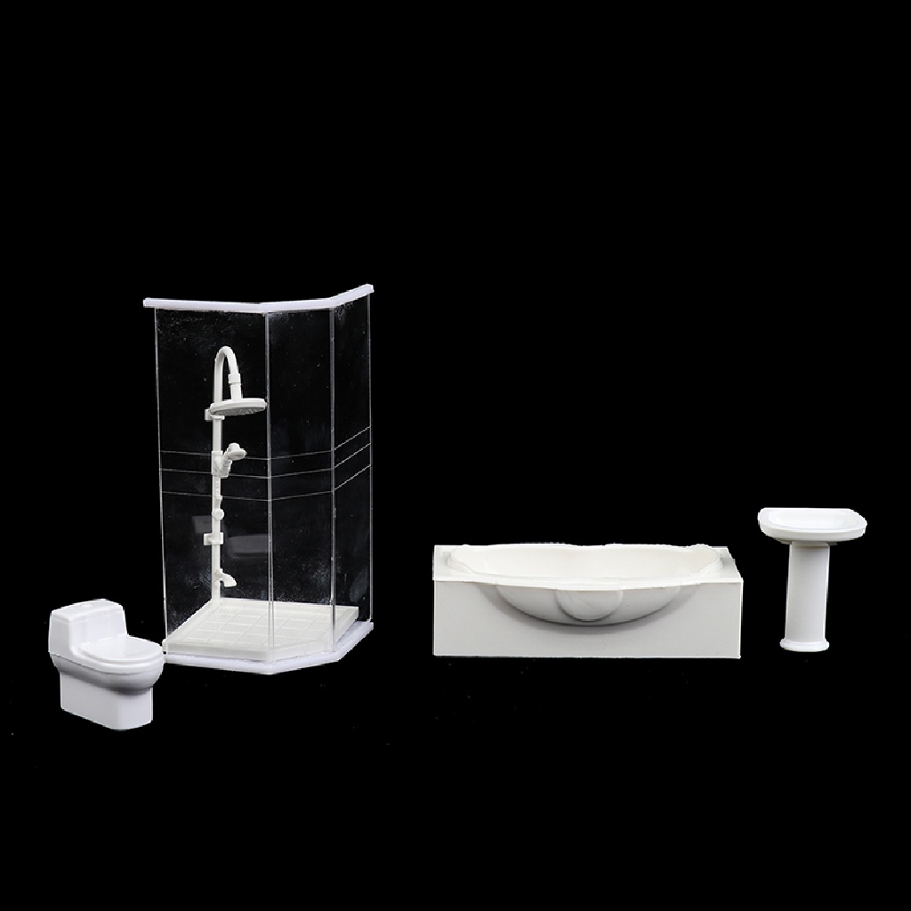 (Beautifulhome2.Id) Mainan Miniatur Kamar Mandi / Toilet / Wastafel / Bathtub Skala 1: 25 Untuk Dekorasi Rumah Boneka