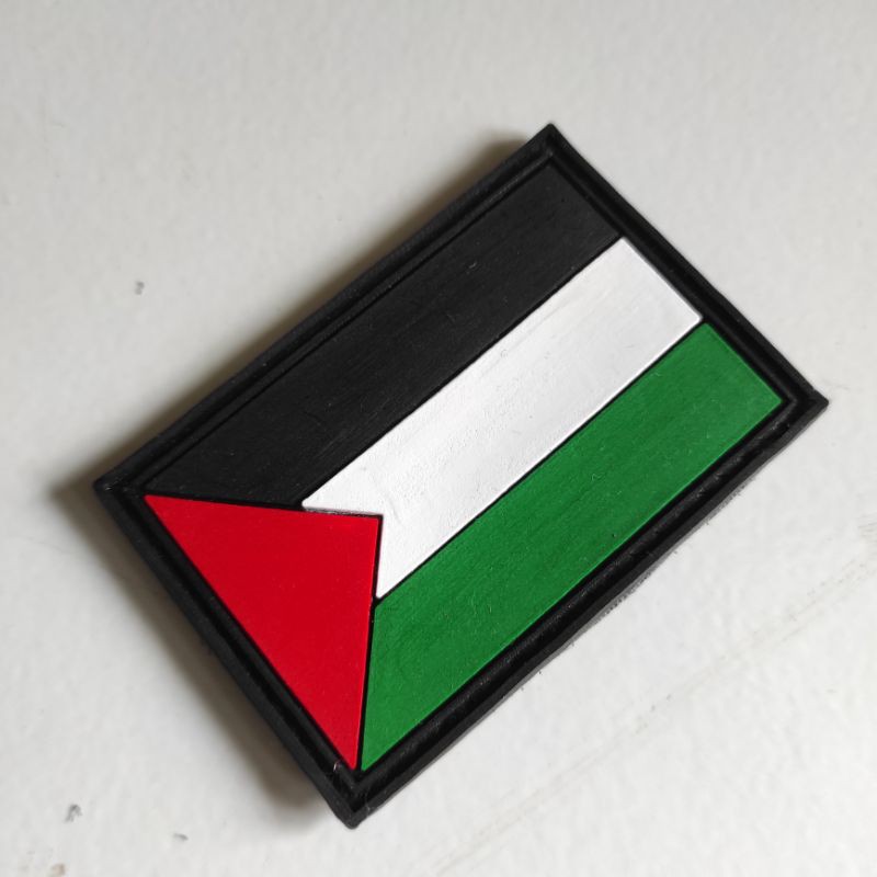 PATCH RUBBER LOGO BENDERA PALESTINE/TEMPELAN EMBLEM KARET VELCRO