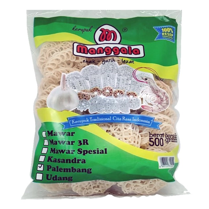 Krupuk / Kerupuk Udang Bawang Mawar Palembang 500gr - Krupuk Manggala