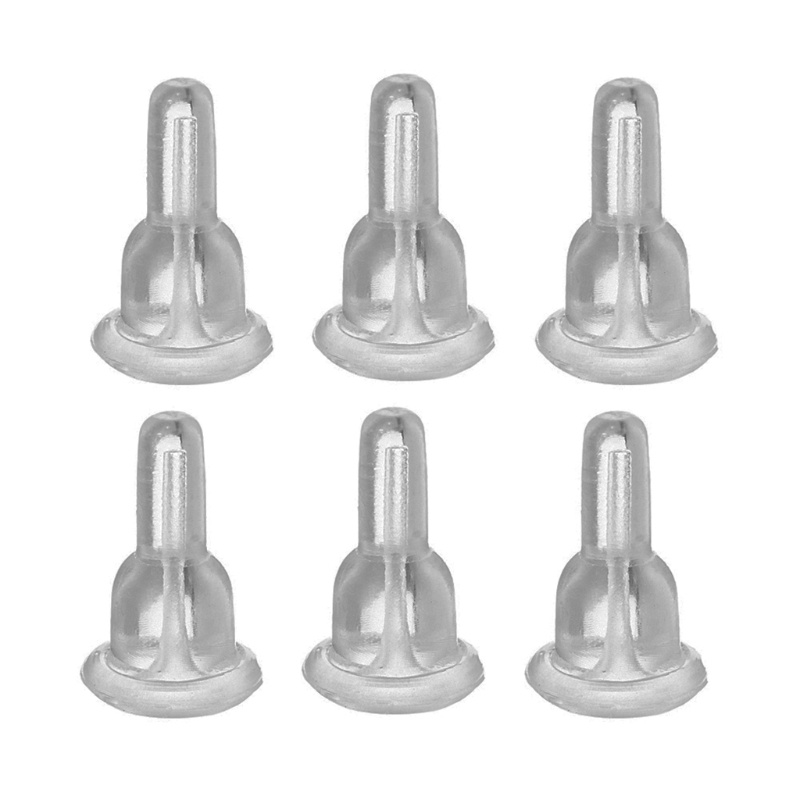 SIY  Non-slip 50x Soft Clear Earring Backings Silicone Rubber Safety Pads Backstops Replacement for Earring Studs Hoop DIY