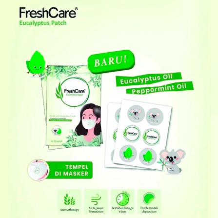 FreshCare Eucalyptus / Telon Patch (12 Patches) | Fresh Care masker aromatherapy