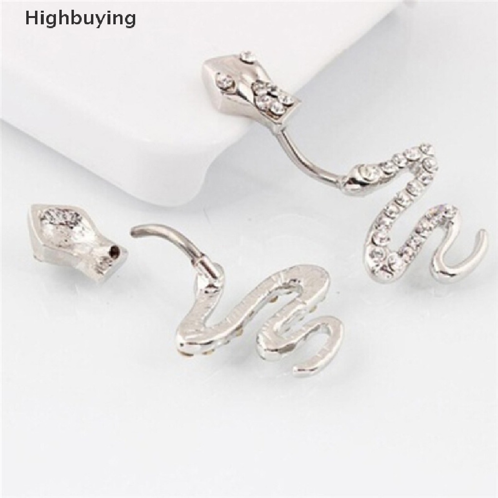 Hbid Anting Tindik Perut / Pusar Stainless Steel Model Ular Untuk Wanita