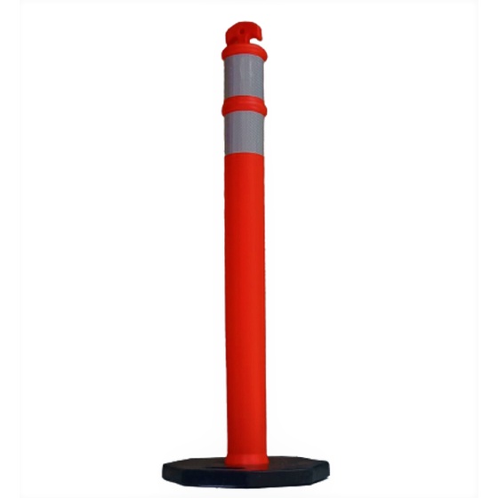 Stick Cone Karet PVC Stick Cone Pembatas Jalan Base Hitam