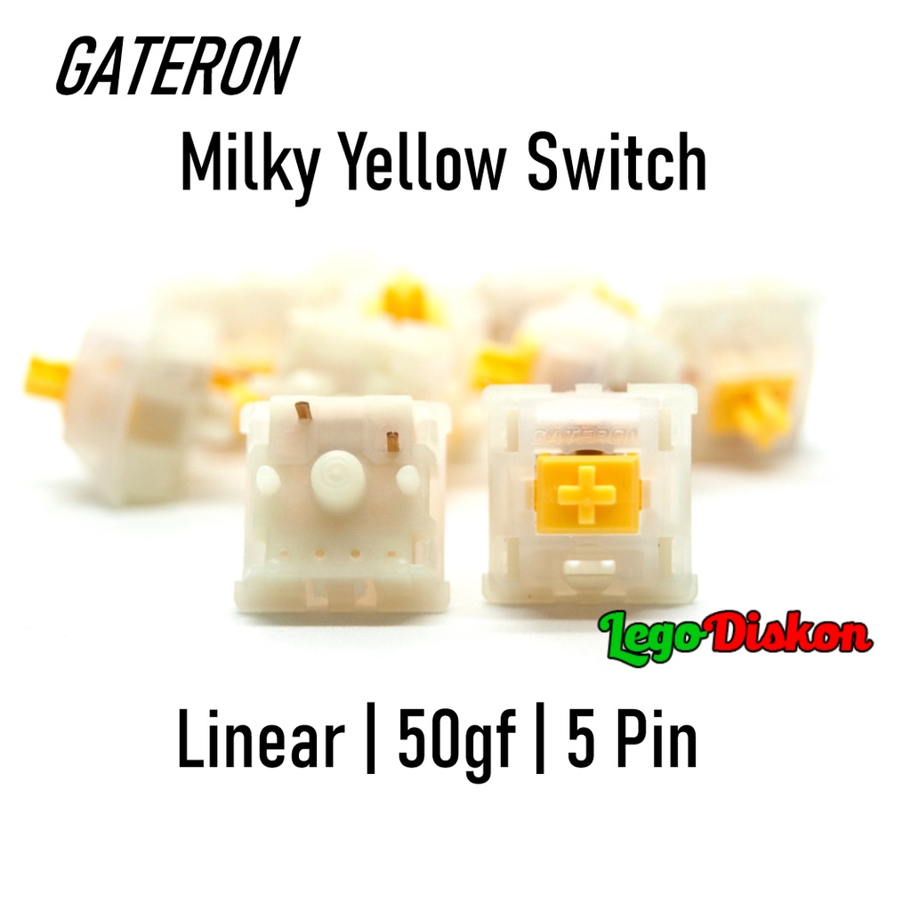 GATERON MILKY YELLOW Linear PCB Mount 5 PIN Mechanical Keyboard Switch