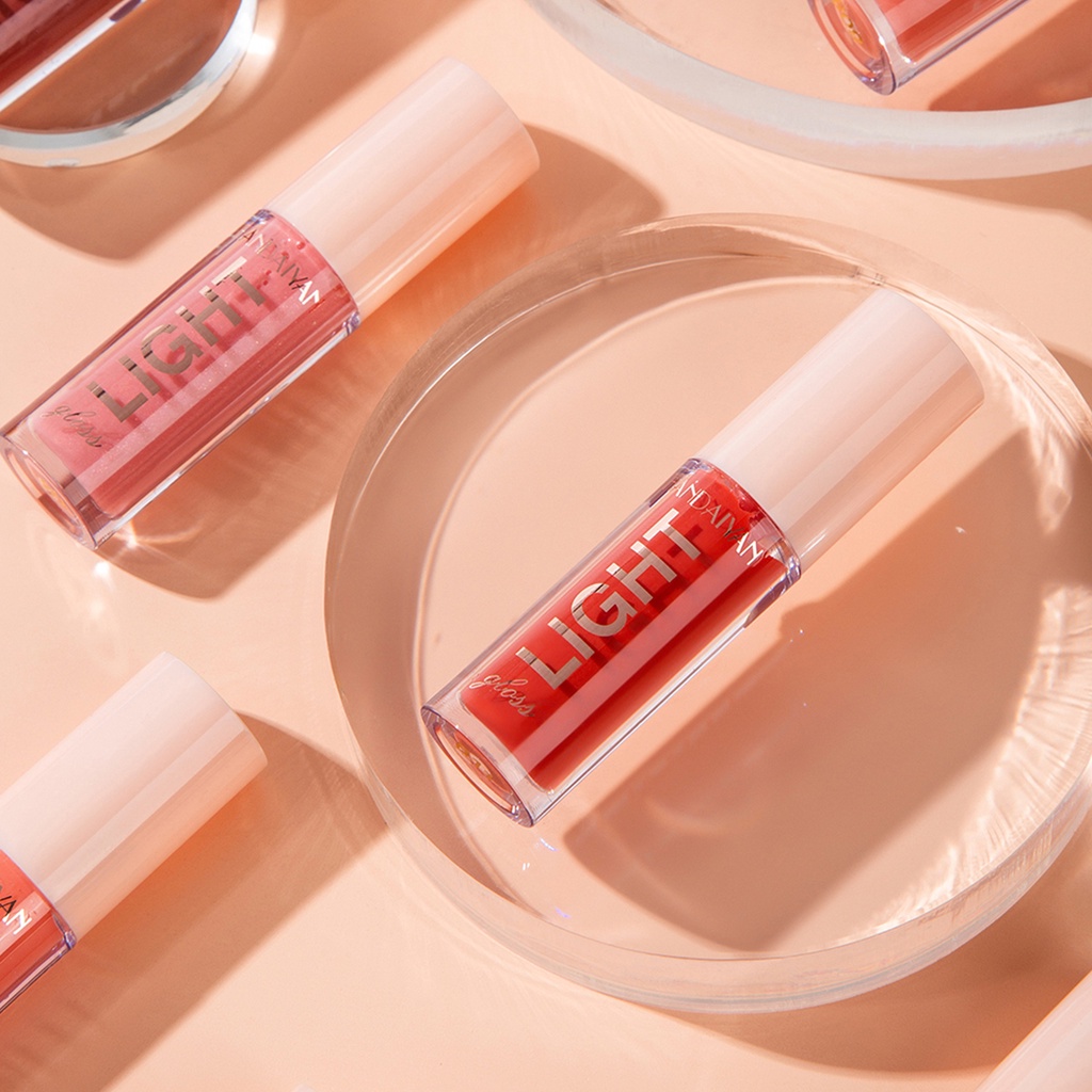 【ASLI】Handaiyan 12 Colors  Mirror Lip Gloss Lip Tint Lipstick High Pigment Long-Lasting Glossy Non-Stick Cup Soft Smooth Watery Bouncy