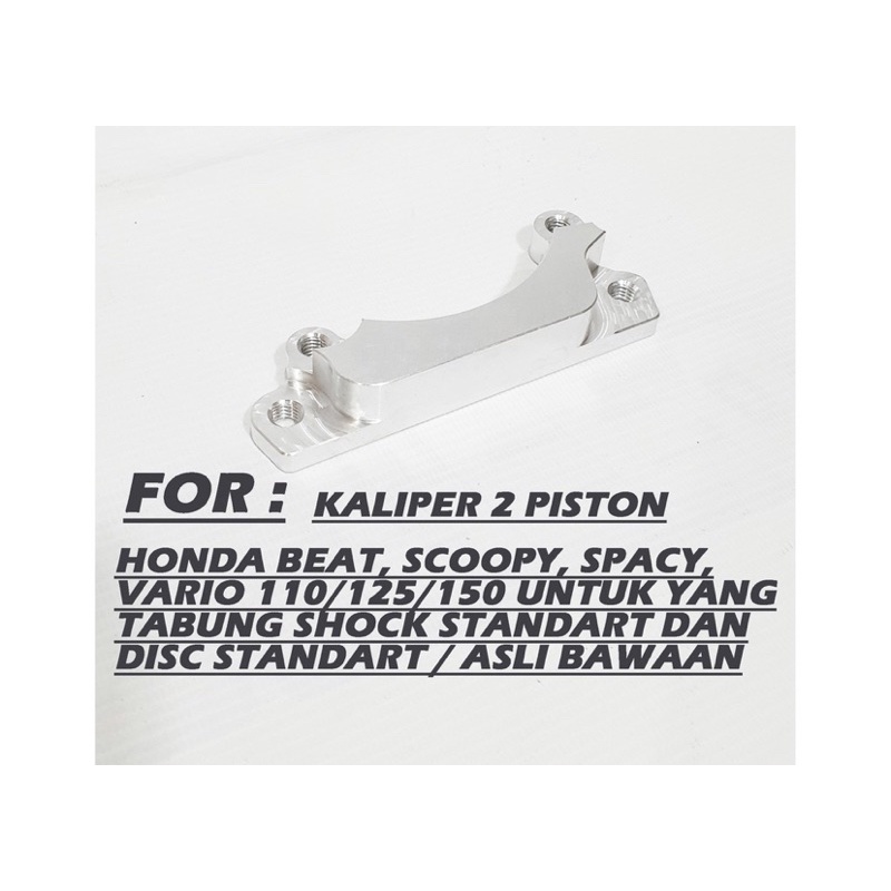 BREKET KALIPER 2 PISTON NISN BRMBC DISC PIRINGAN CAKRAM UKURAN STANDAR HONDA 190MM YAMAHA 200MM BEAT,SCOOPY,MIO,FINO,VARIO,XEON,GENIO,SPACY,XRIDER,MIO,M3,Z,J,SPORTY,S,SMILE,BEAT,KARBU,FI,ESP,VARIO,110,125,150 NEW DLL  BRACKET DUDUKAN CALIPER STANDART