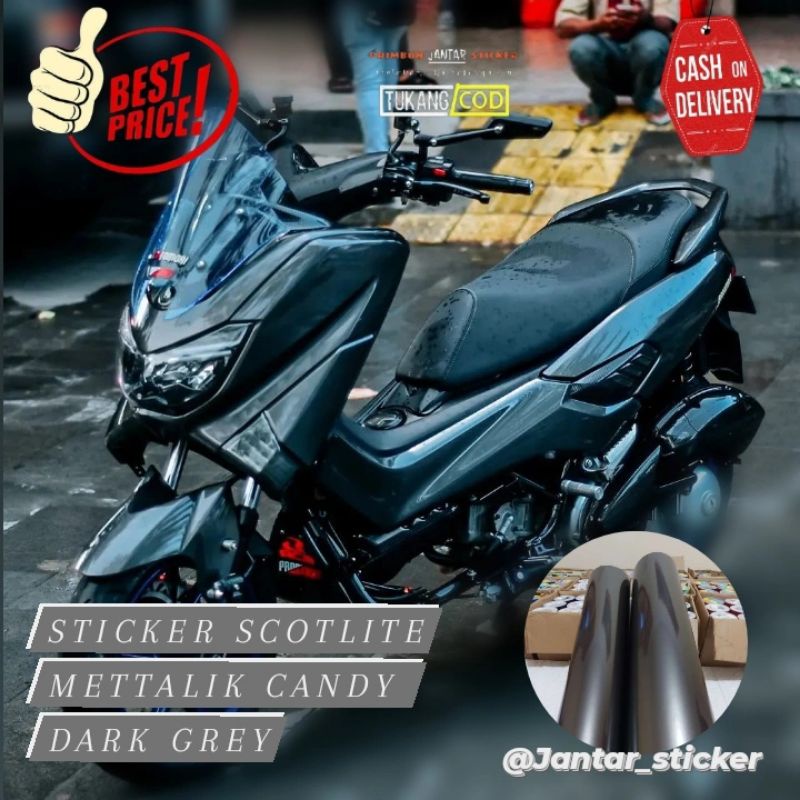 Sticker Scotlite Dark Grey Mettalik Candy Skotlet Motor Nmax Stiker Scotlite Mettalik Candy Dark Gre