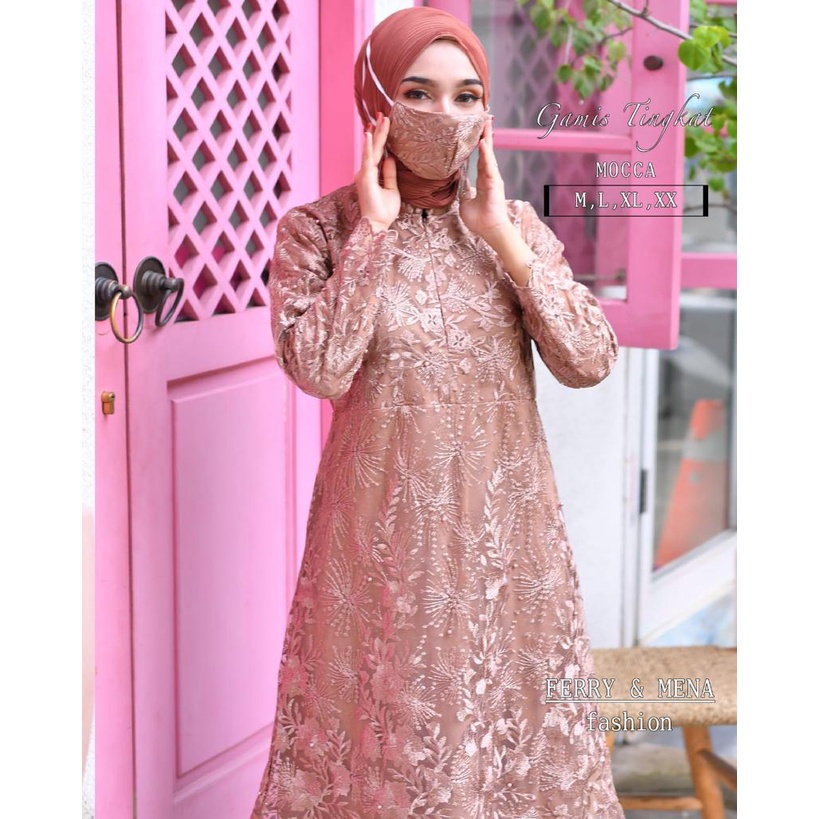 Kadai.baju / Gamis tingkat melayu / Gamis brukat jumbo wanita / Gamis wisuda dan akad