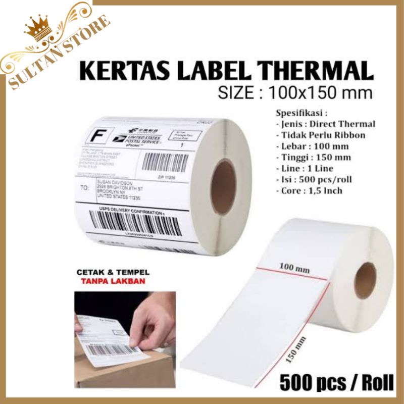 

Kertas Thermal 100x150 mm isi 500 pcs lembar