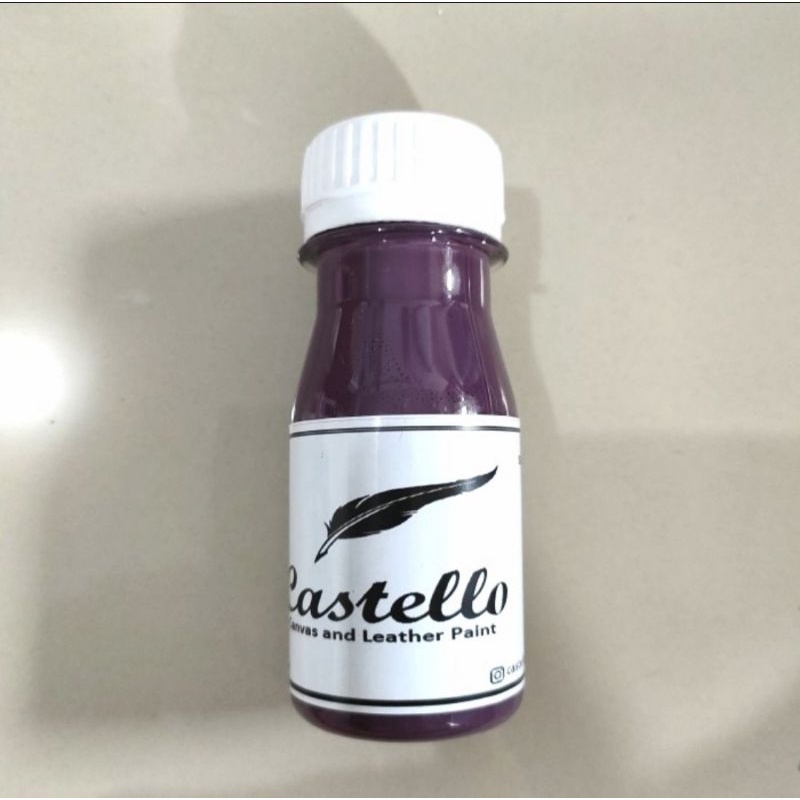 Castello paint DARK VIOLET cat sepatu tas kulit kanvas