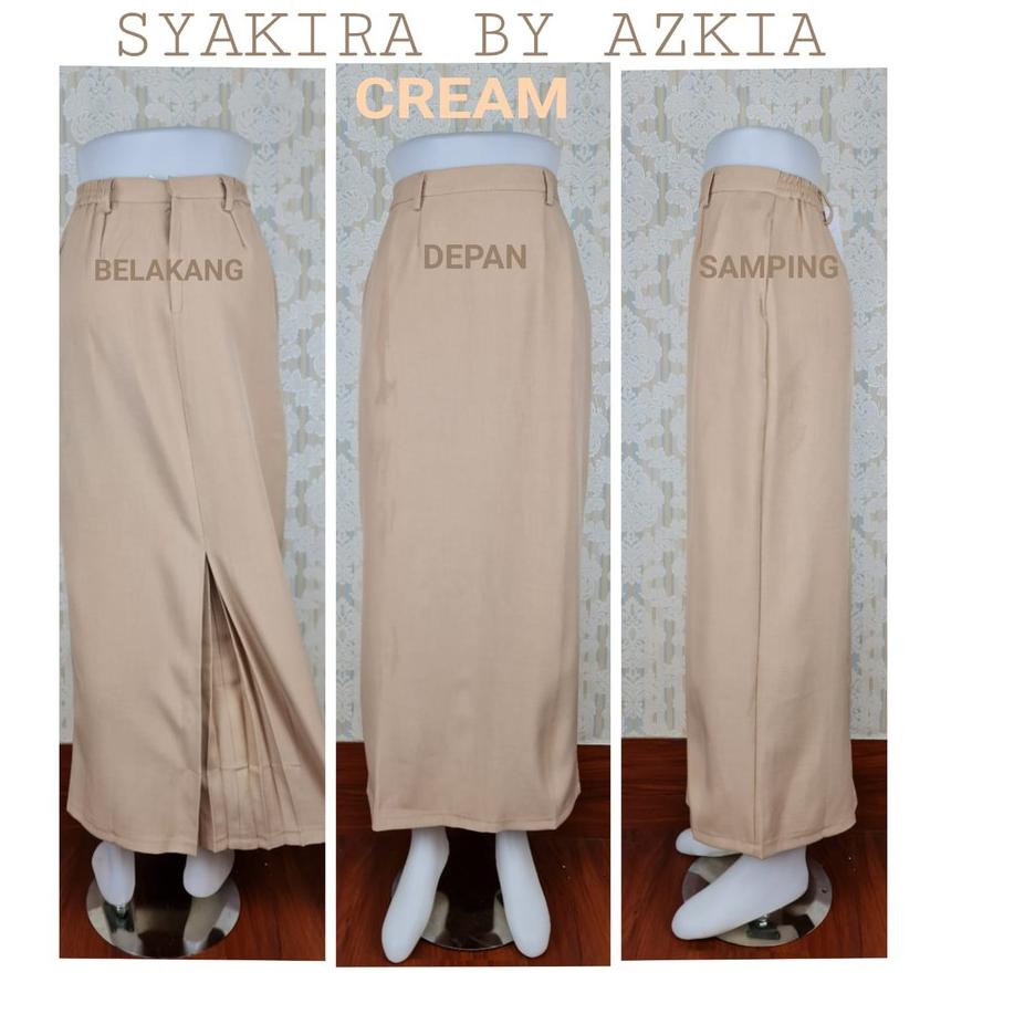 Stok terbatas!.. Rok Span Brand Syakira warna merah cabe, abu tua, milo, cokelat susu, khaki, cream-