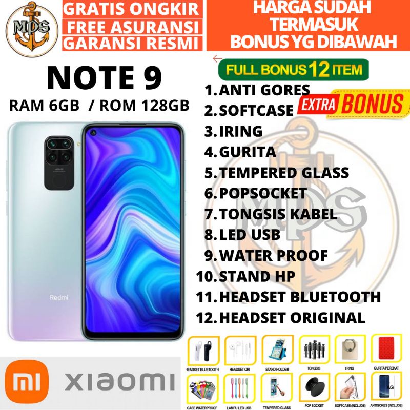 XIAOMI REDMI NOTE 9 6/128GB RAM 6GB ROM 128GB GARANSI 1 TAHUN