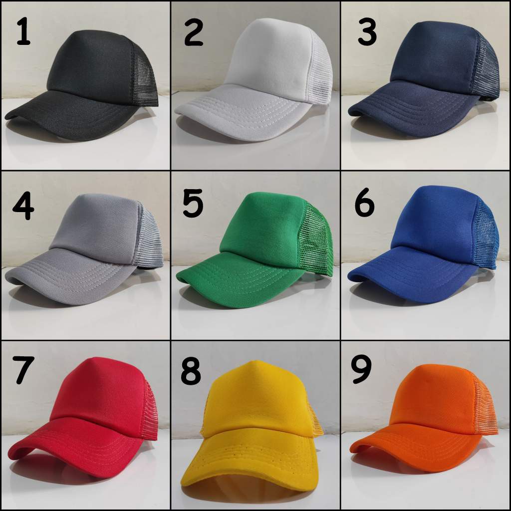 Topi baseball jala jaring polos allsize dewasa TP-JALA