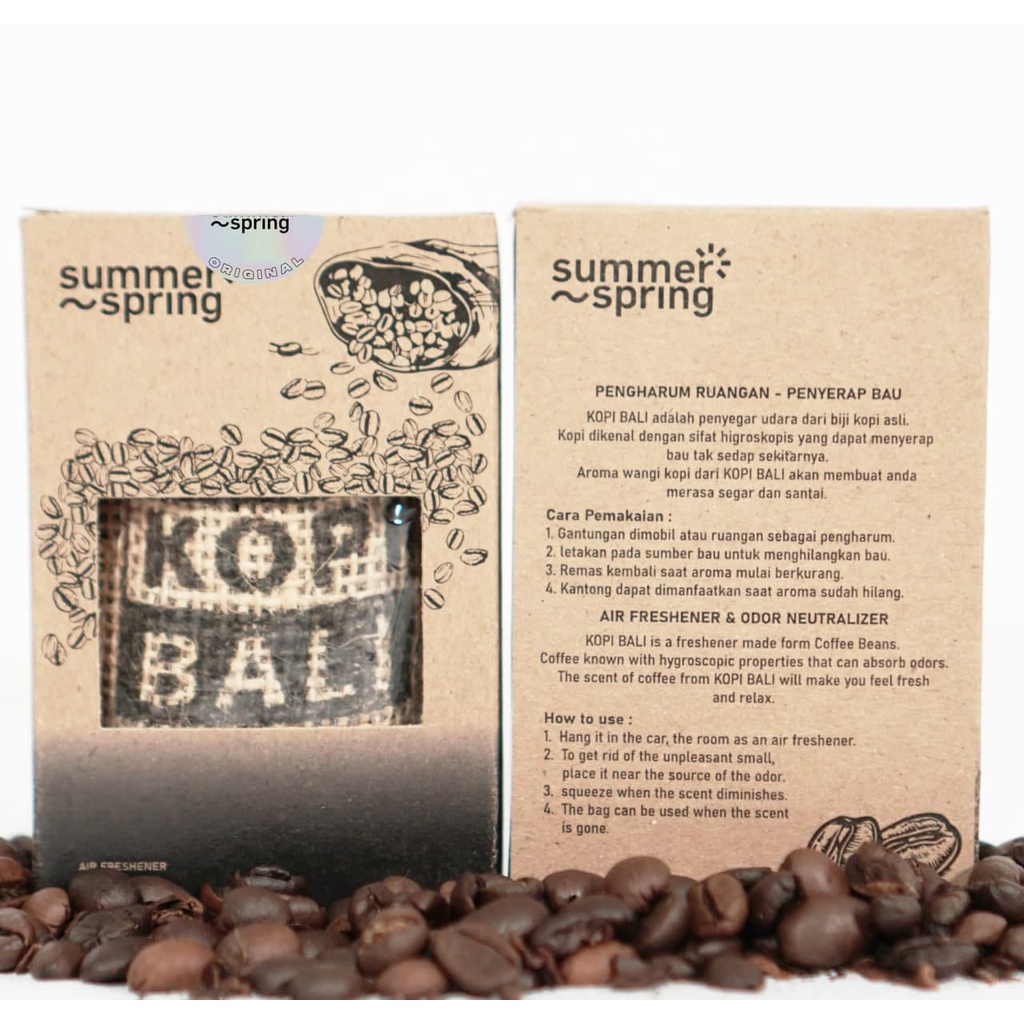 Pengharum Ruangan Kopi Bali Gantung Kemasan Goni Summer Spring Original Biji Kopi Asli Fresh