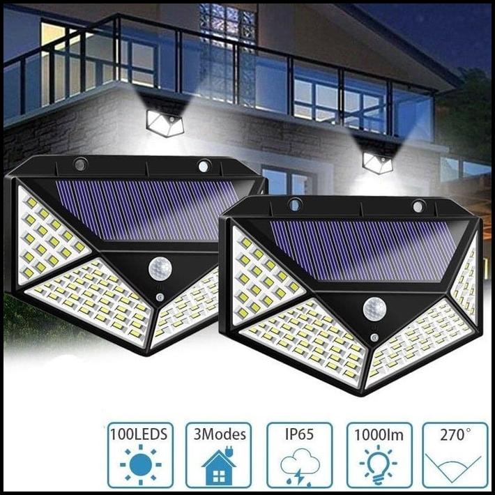 Lampu Solar Tenaga Surya Matahari Sensor 100 Led Hemat Energy