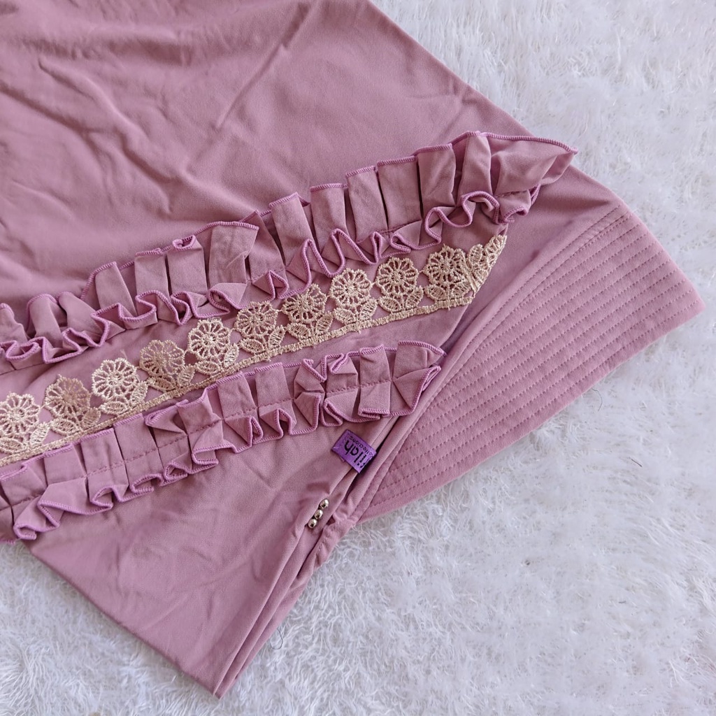 Jilbab Instan Rempel Gotik Prada Premium/Hijab Harian Rempel Depan Jersey Super Premium Daura-Soft purple