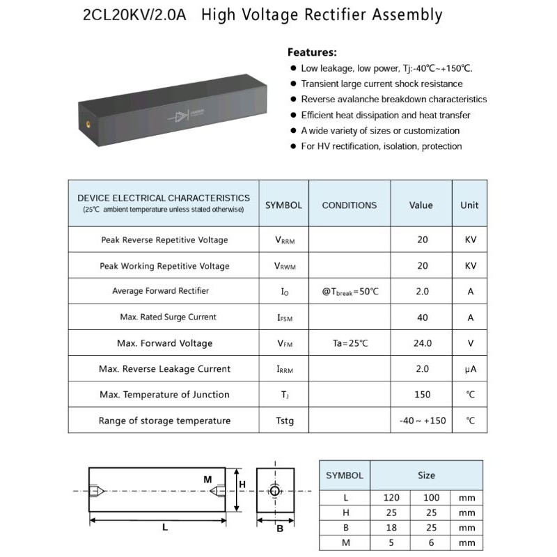 Dioda High Voltage tipe Dioda High Voltage tipe Dioda 2CL20KV2A