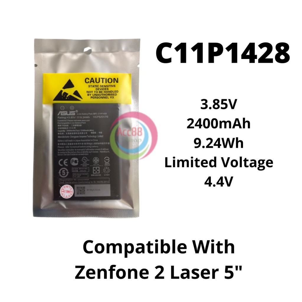 Batre Baterai Battery Asus Zenfone 2 Laser 5 inch Original C11P1428  ZE550ML ZE551ML Z00AD ZE500AD