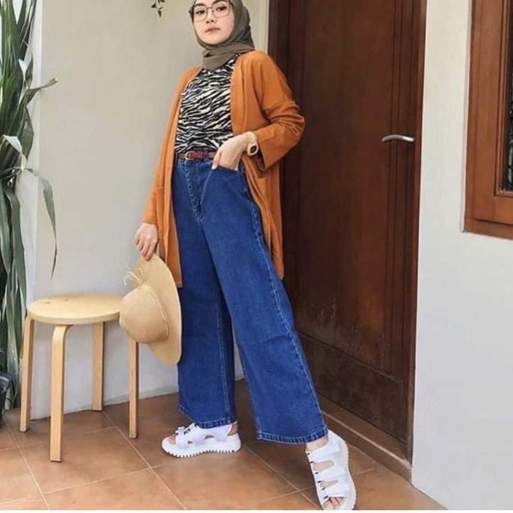 Langsung Beliii.. JUMBO HAIGHWAIST KULOT JEANS WANITA LOOSE BIG SIZE 31-42 // JUMBO KULOT JEANS WANI