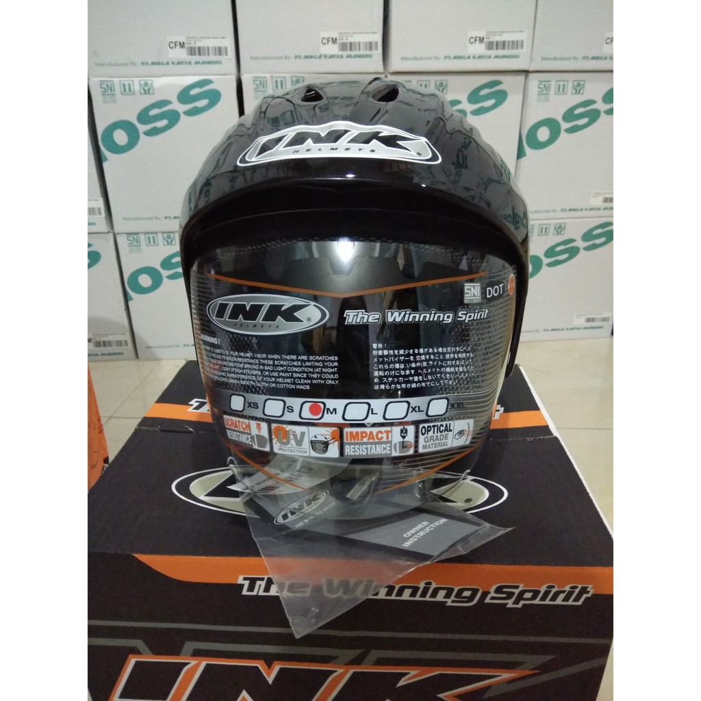 HELM INK CX 390 BLACK METALIC SOLID ORIGINAL - HELM INK BATMAN INK MALANG BLACK MET ORI INK CX390