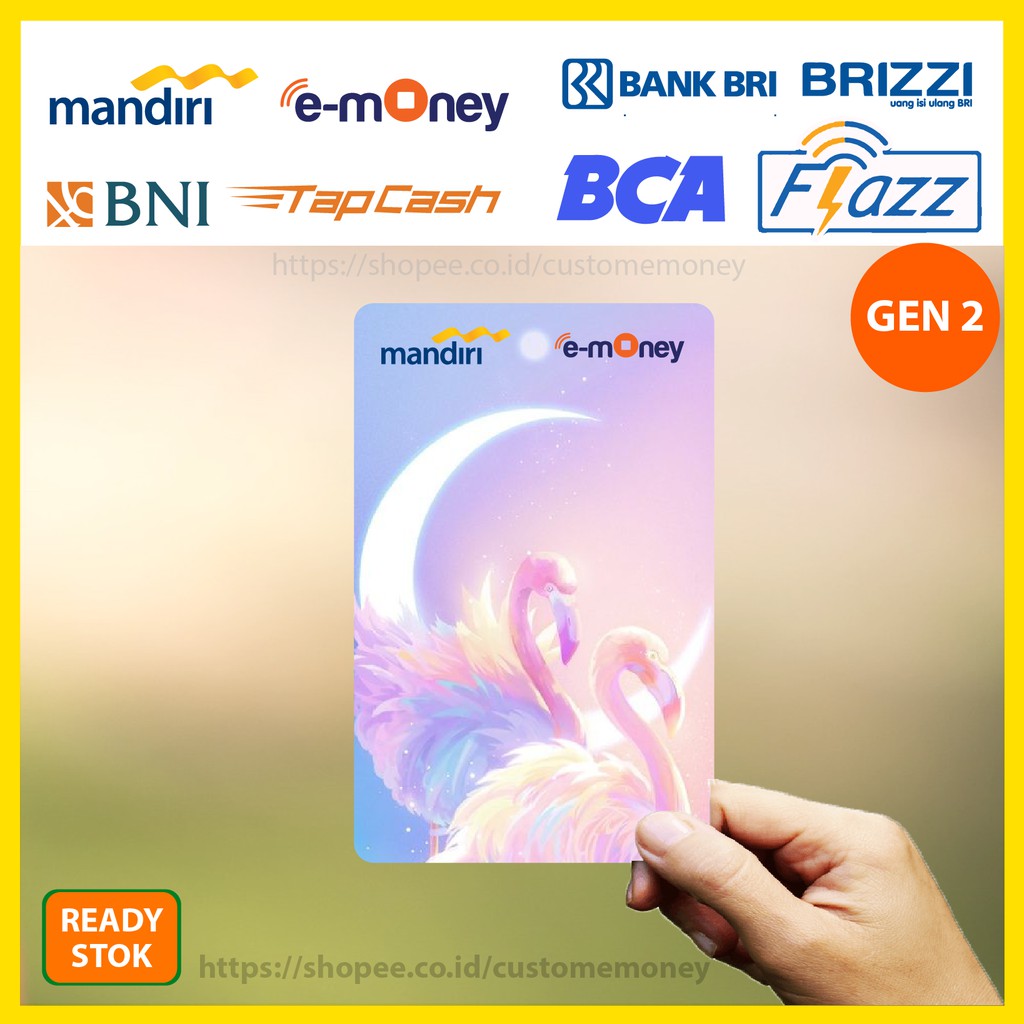 KARTU EMONEY ANGSA PUTIH ETOLL E-MONEY MANDIRI FLAZZ GEN 2 TAPCASH BRIZZI - 1 SISI