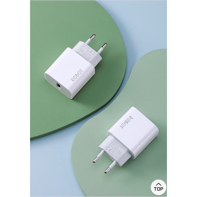 ROBOT Adaptor Charger RT-K8 Batok Charger 10W 2A Small &amp; Portable Garansi Original (1box Isi 10 Pcs)