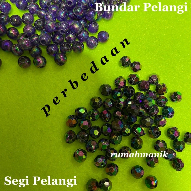 8mm MUTE / MONTE / MOTE / MANIK BUNDAR PELANGI KILAP 8mm (30gram)