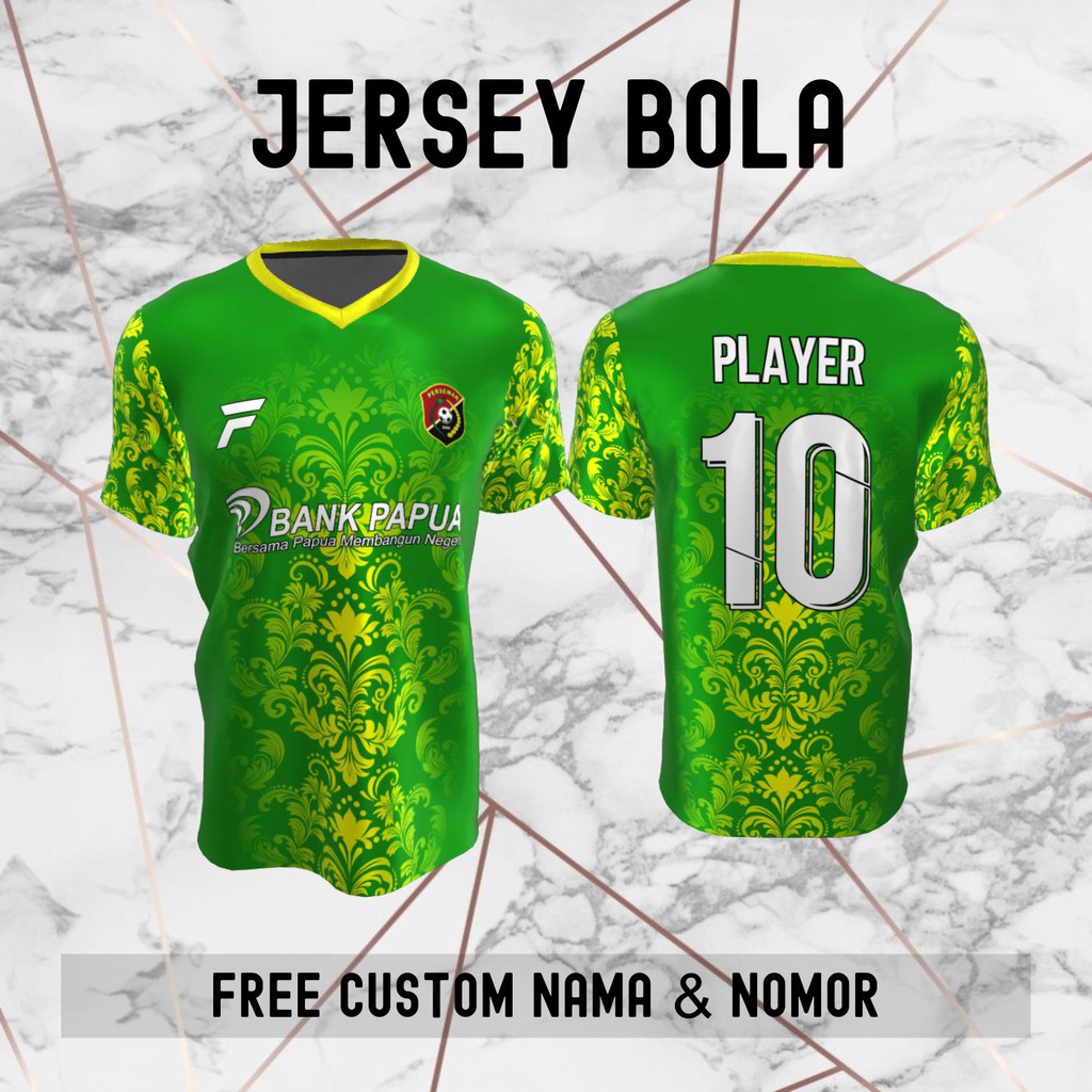 Jersey Batik Persewar Waropen Klub Bola Baju Kaos Custom Nama dan Nomor Punggung - 1066
