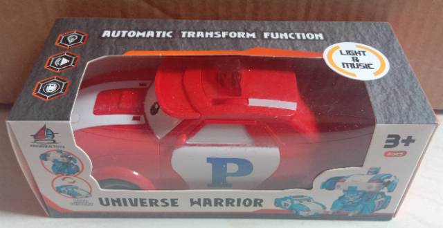 Mobil robot poli mainan / mobil poli berubah menjadi robot transformer kevin toys malang