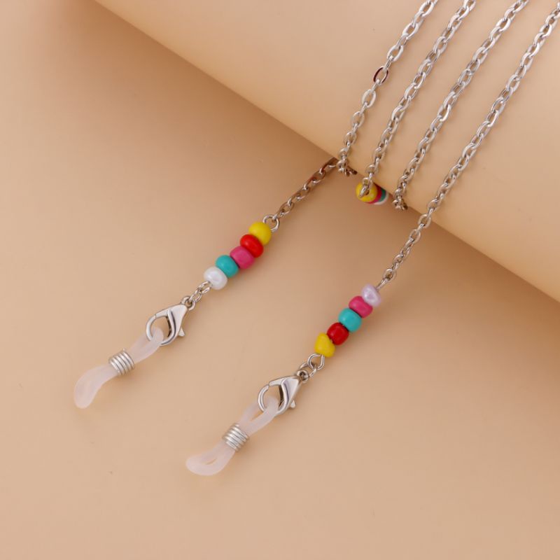 PROMO 6.6 Strap Masker 2in1 Rantai Kacamata Hiasan Manjk Import Beads Lucu