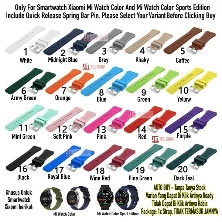 Tali Jam Strap Xiaomi Mi Watch Color / Sports Edition - Rubber SIlikon